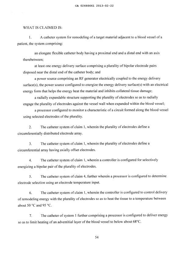 Document de brevet canadien 2666661. Revendications 20130222. Image 1 de 2
