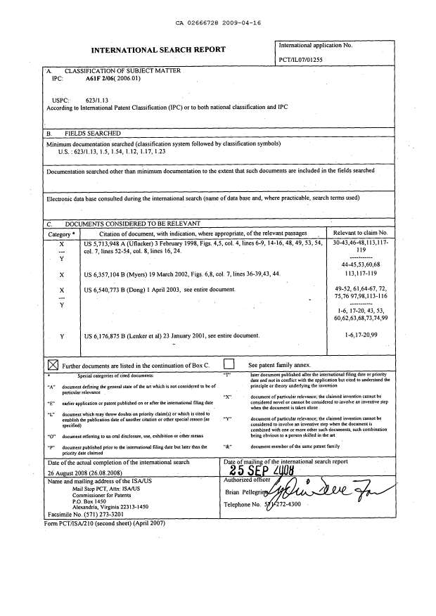 Document de brevet canadien 2666728. PCT 20090416. Image 1 de 2