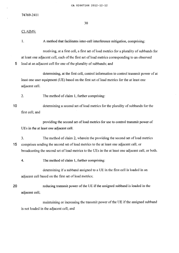 Document de brevet canadien 2667166. Revendications 20121212. Image 1 de 9