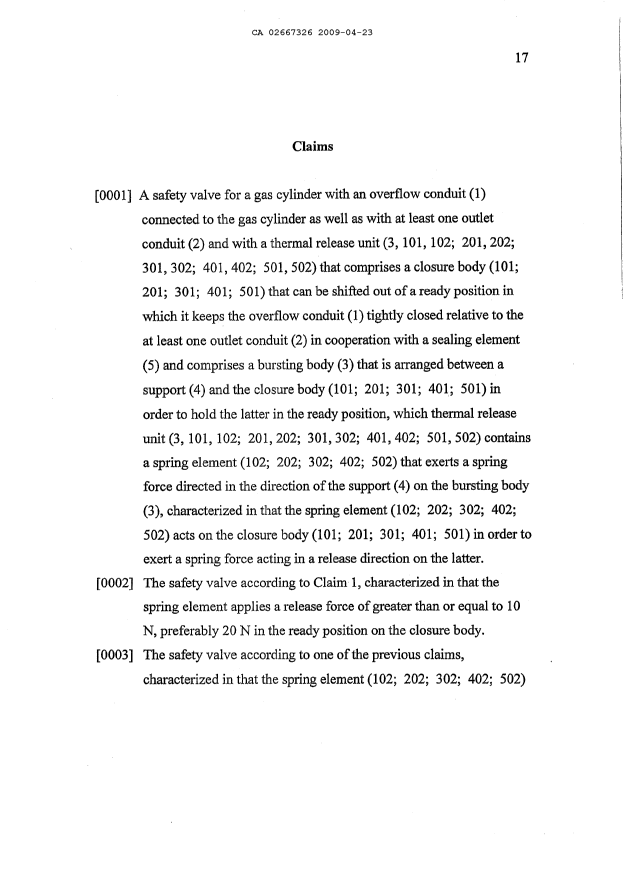 Document de brevet canadien 2667326. Revendications 20081223. Image 1 de 2