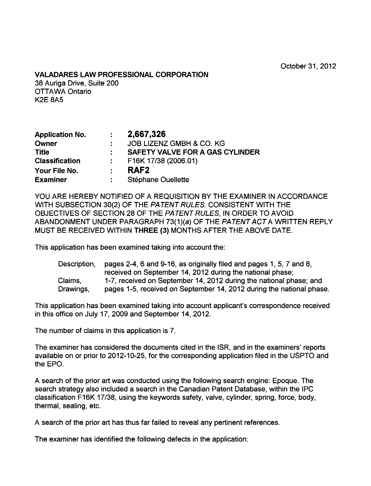 Document de brevet canadien 2667326. Poursuite-Amendment 20111231. Image 1 de 2