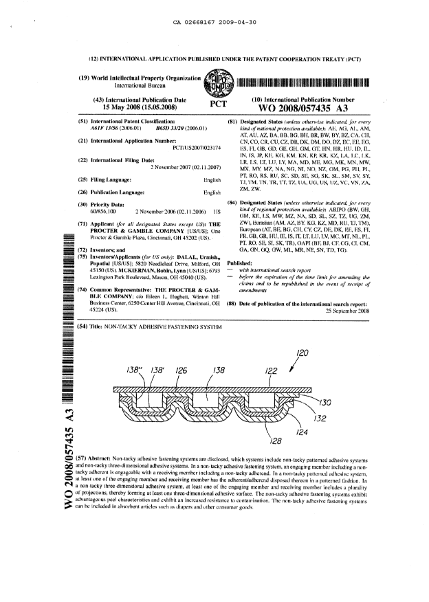 Document de brevet canadien 2668167. PCT 20090430. Image 1 de 4