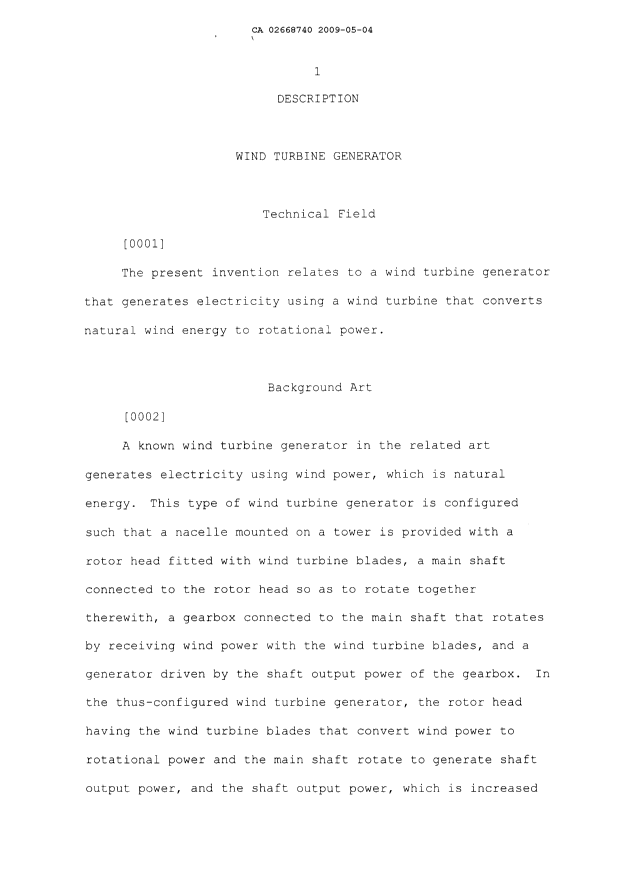Document de brevet canadien 2668740. Description 20101211. Image 1 de 27