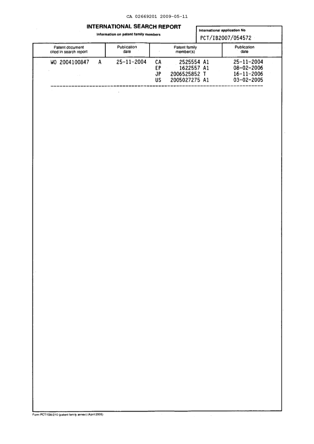 Document de brevet canadien 2669201. PCT 20081211. Image 2 de 2