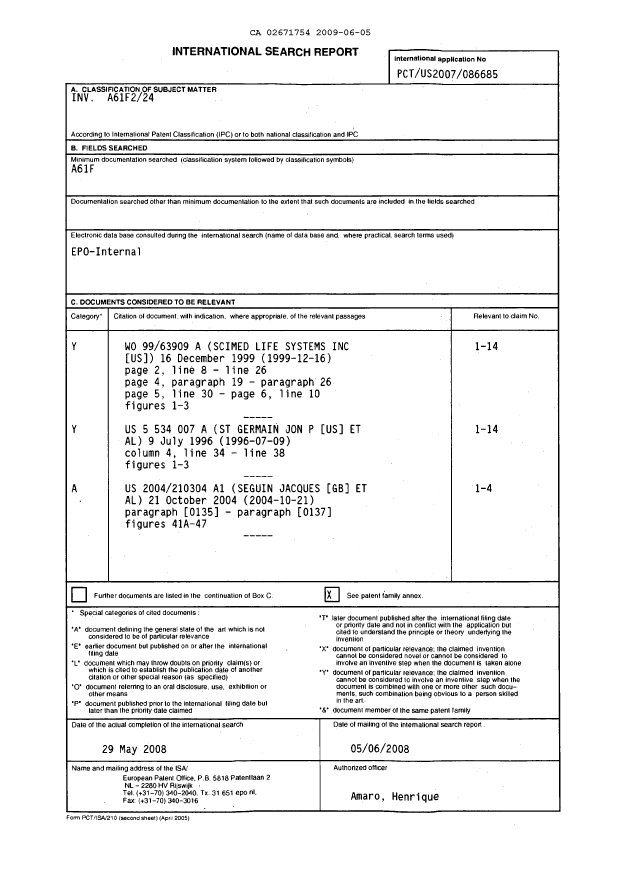 Document de brevet canadien 2671754. PCT 20081205. Image 1 de 5