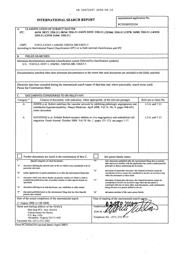 Document de brevet canadien 2672297. PCT 20081210. Image 1 de 2