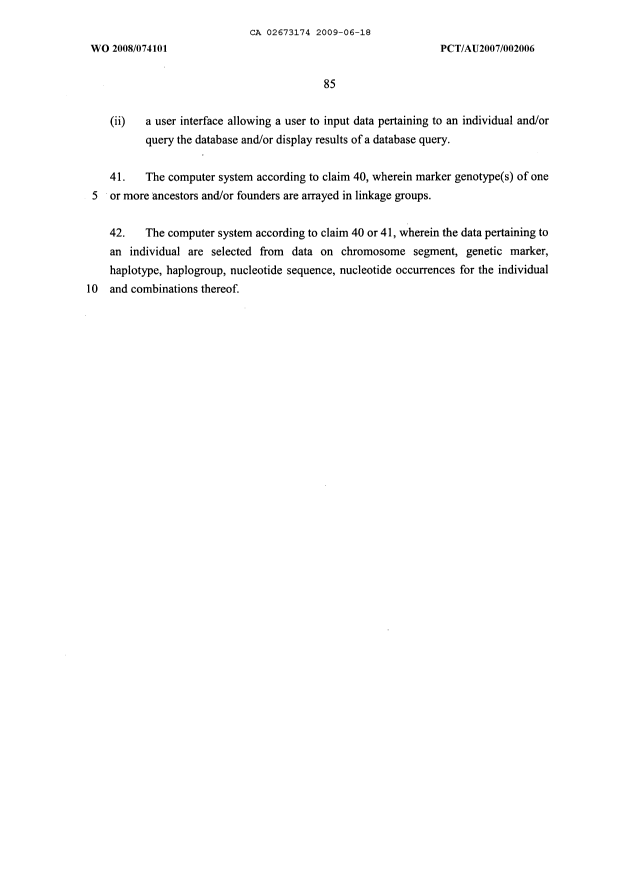 Document de brevet canadien 2673174. Revendications 20081218. Image 8 de 8