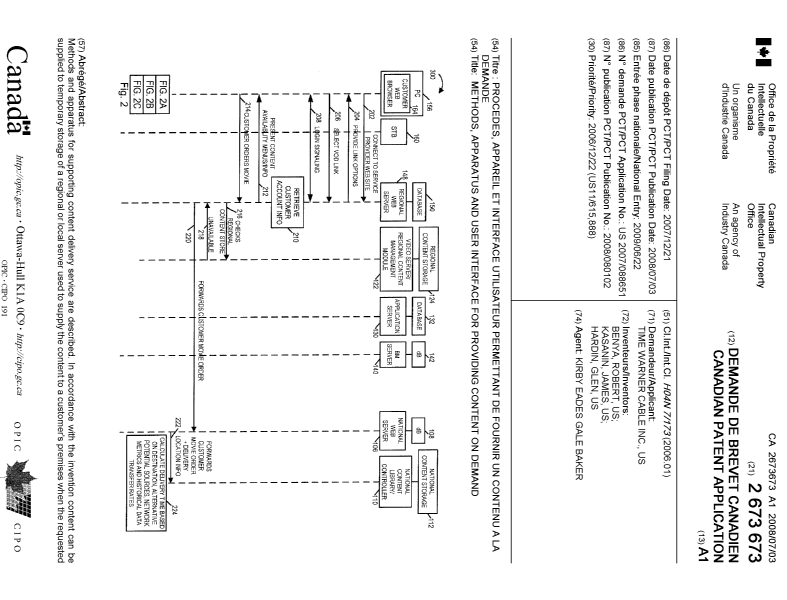Canadian Patent Document 2673673. Cover Page 20091002. Image 1 of 2