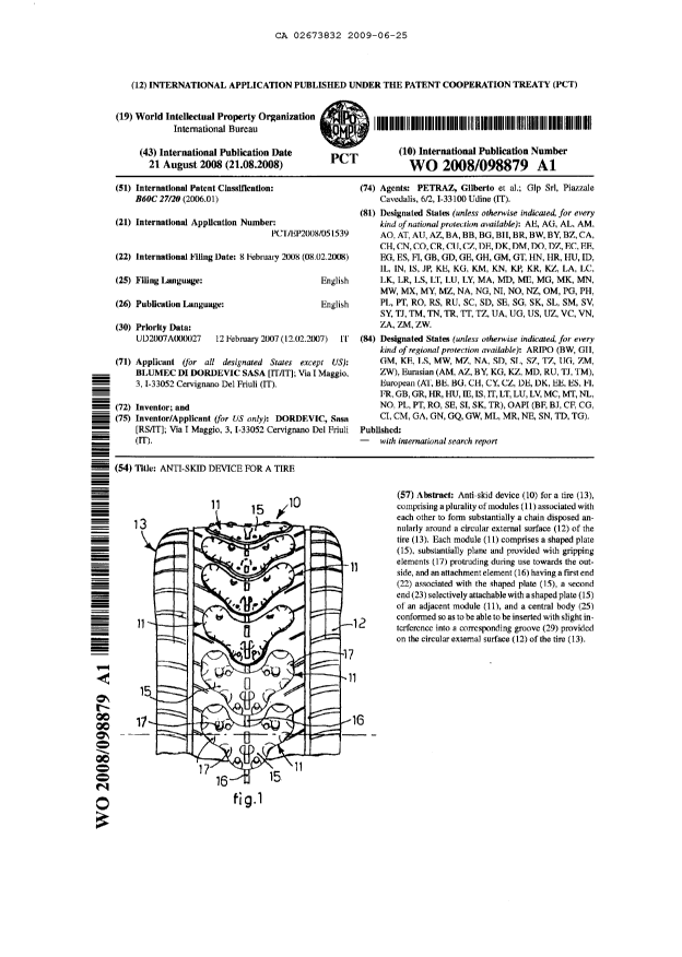 Canadian Patent Document 2673832. Abstract 20090625. Image 1 of 1
