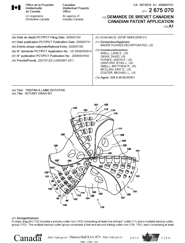 Document de brevet canadien 2675070. Page couverture 20091016. Image 1 de 2