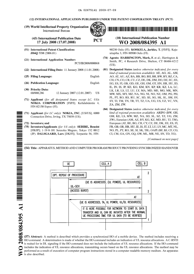 Document de brevet canadien 2675141. Abrégé 20090709. Image 1 de 2