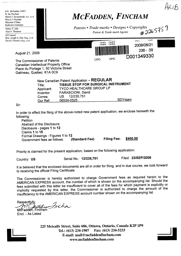 Document de brevet canadien 2676307. Cession 20090821. Image 1 de 2