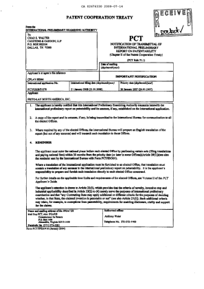 Canadian Patent Document 2676330. PCT 20090714. Image 1 of 16