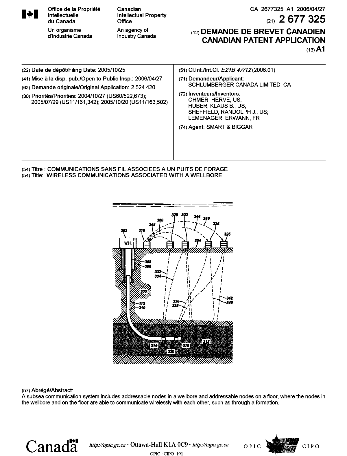 Document de brevet canadien 2677325. Page couverture 20091102. Image 1 de 1