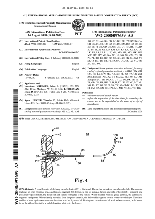 Canadian Patent Document 2677644. Abstract 20081206. Image 1 of 1