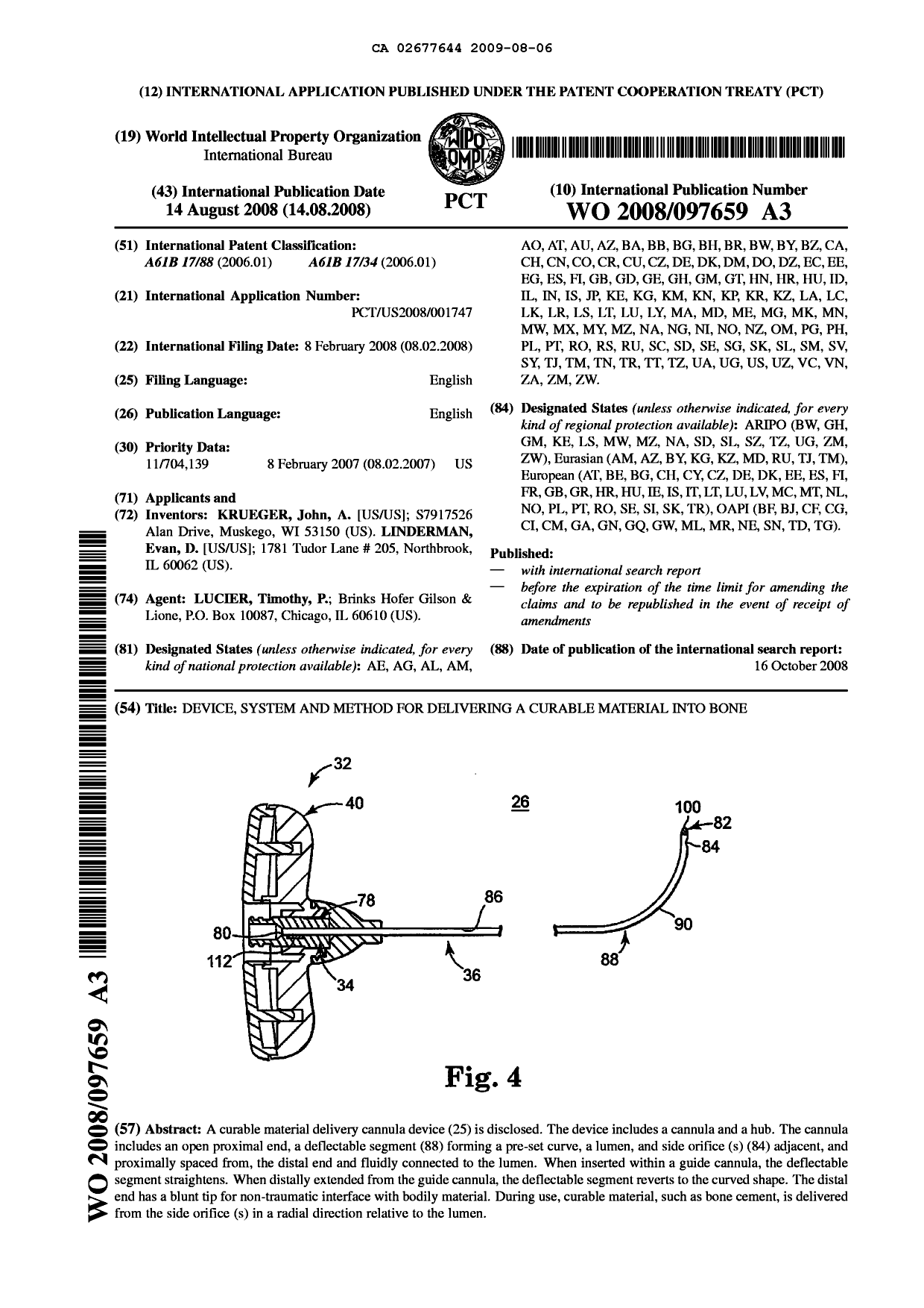 Document de brevet canadien 2677644. Abrégé 20081206. Image 1 de 1