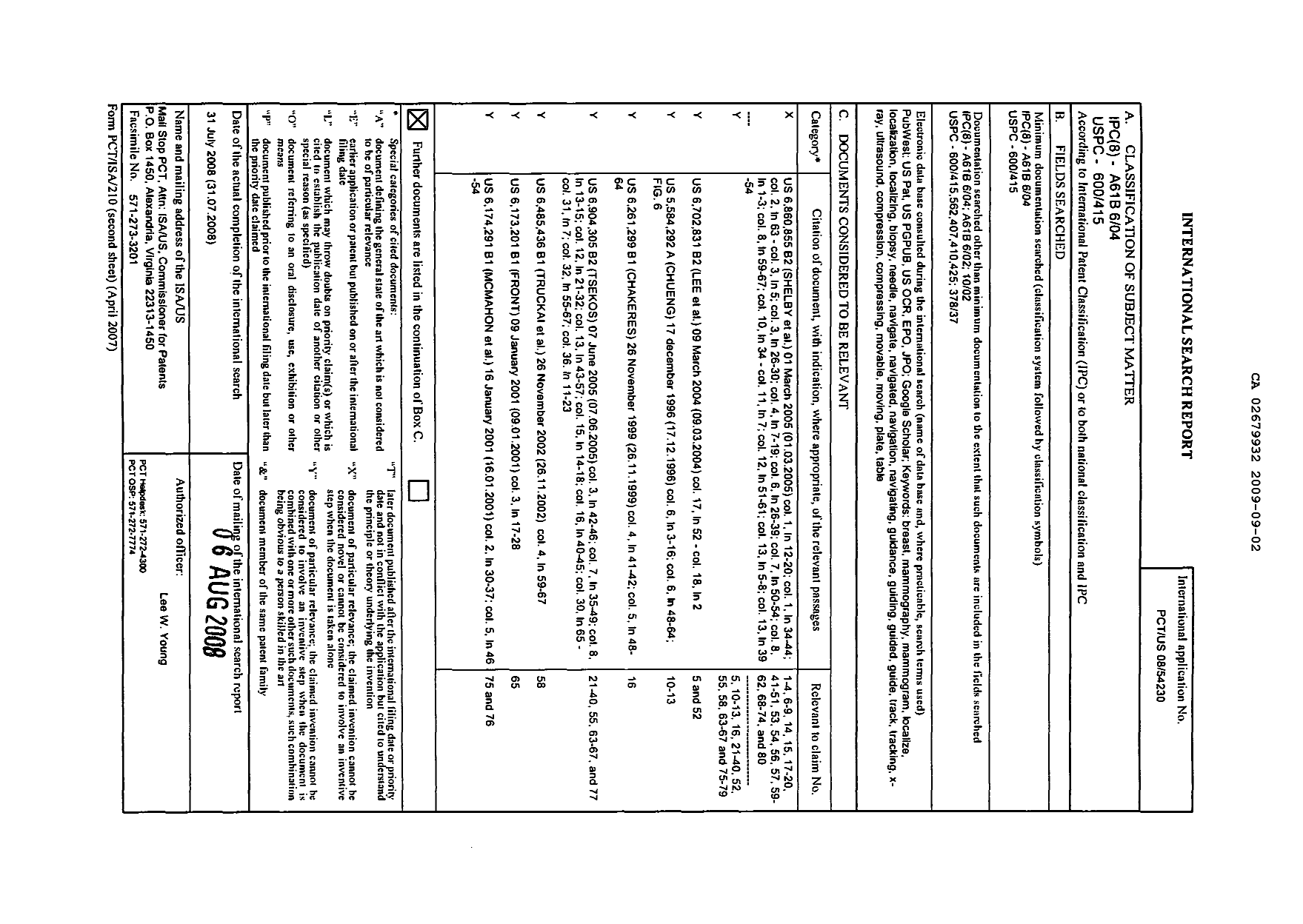 Canadian Patent Document 2679932. PCT 20090902. Image 1 of 2