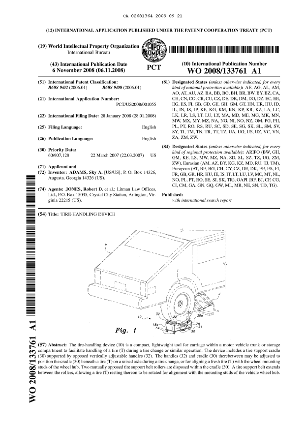Document de brevet canadien 2681364. Abrégé 20090921. Image 1 de 1
