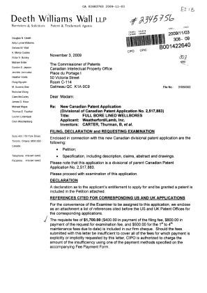 Canadian Patent Document 2683763. Prosecution-Amendment 20081203. Image 1 of 4