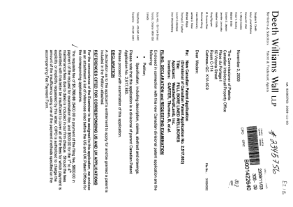 Canadian Patent Document 2683763. Prosecution-Amendment 20081203. Image 1 of 4