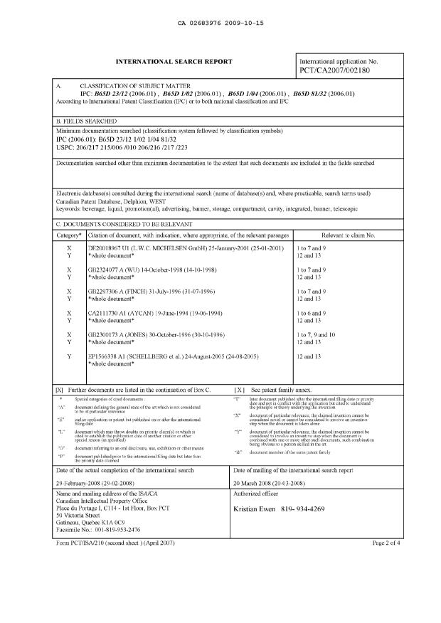 Document de brevet canadien 2683976. PCT 20091015. Image 1 de 4