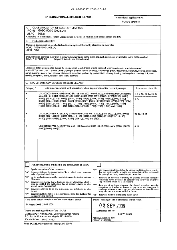 Document de brevet canadien 2684397. PCT 20091016. Image 1 de 1