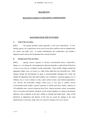 Canadian Patent Document 2684601. Description 20111229. Image 1 of 46