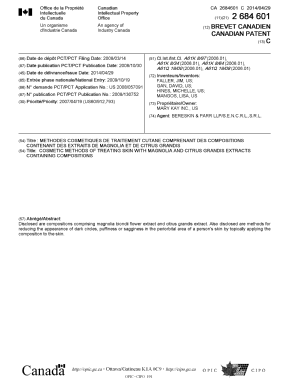 Canadian Patent Document 2684601. Cover Page 20131202. Image 1 of 1