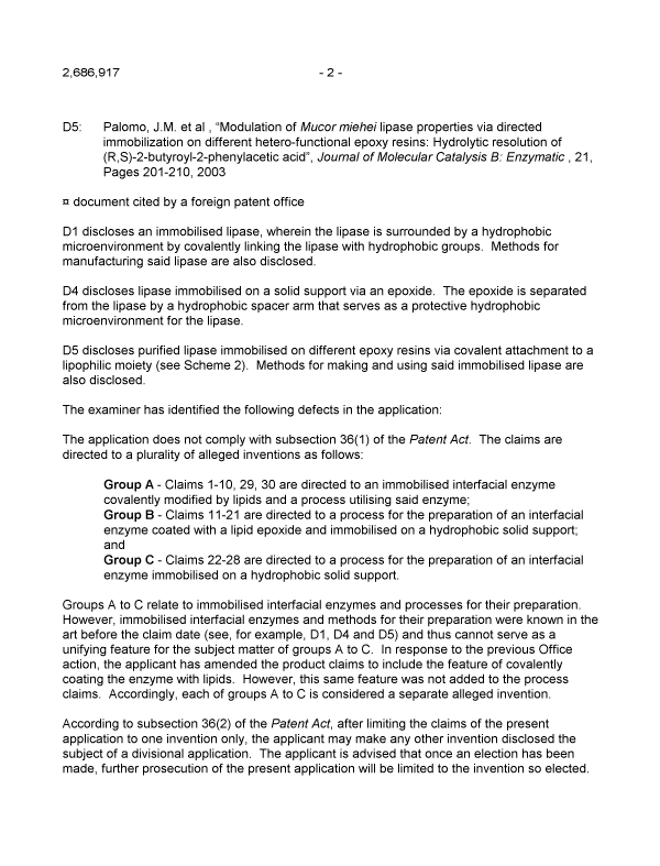Canadian Patent Document 2686917. Prosecution-Amendment 20101229. Image 2 of 4