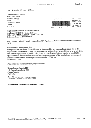 Document de brevet canadien 2687212. Cession 20091112. Image 1 de 3