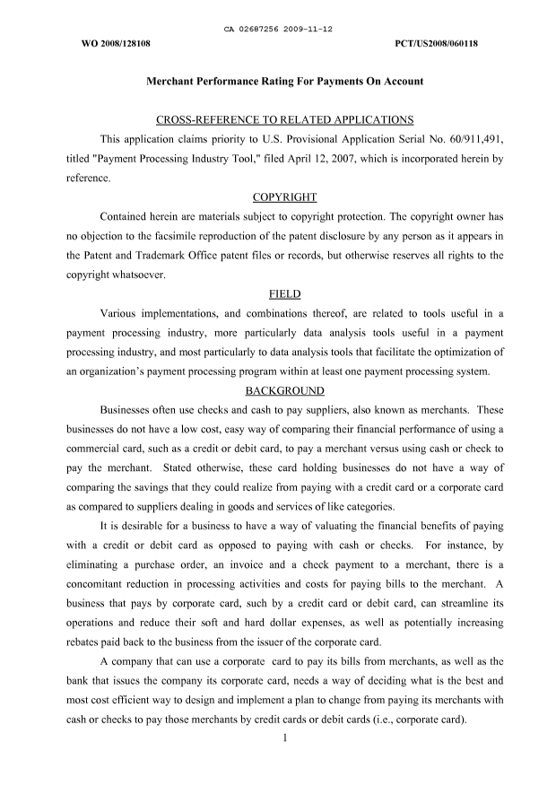Canadian Patent Document 2687256. Description 20091112. Image 1 of 21