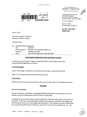 Canadian Patent Document 2687525. Amendment 20170504. Image 1 of 15