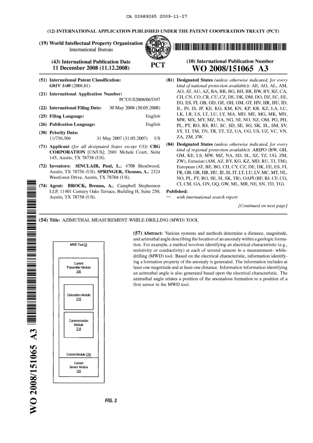Document de brevet canadien 2689265. Abrégé 20091127. Image 1 de 2