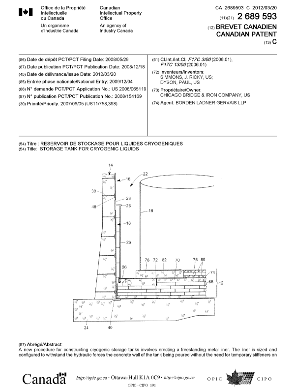 Document de brevet canadien 2689593. Page couverture 20120228. Image 1 de 2