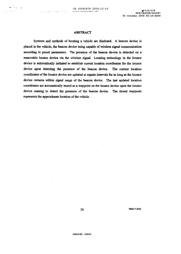 Document de brevet canadien 2691878. Abrégé 20091216. Image 1 de 1