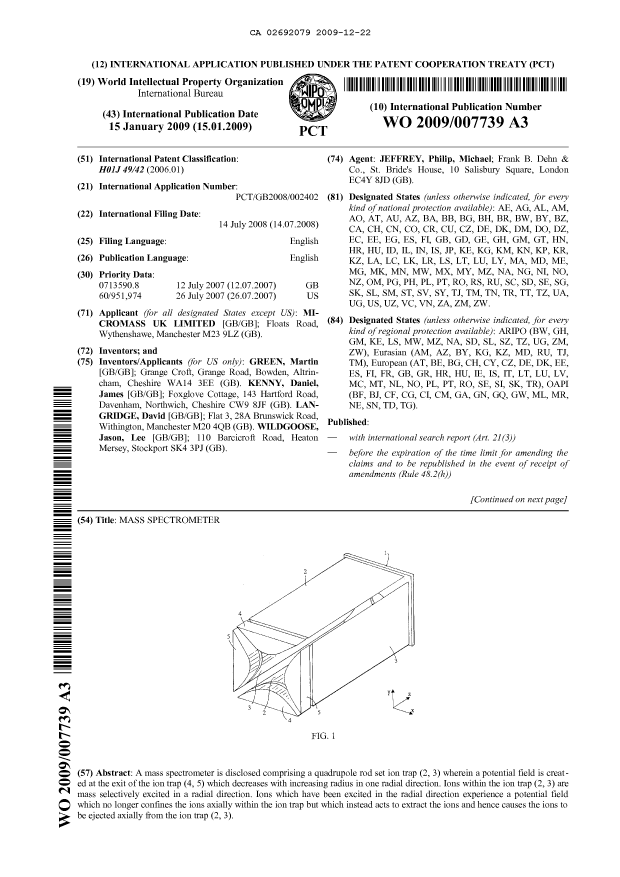 Document de brevet canadien 2692079. Abrégé 20091222. Image 1 de 2