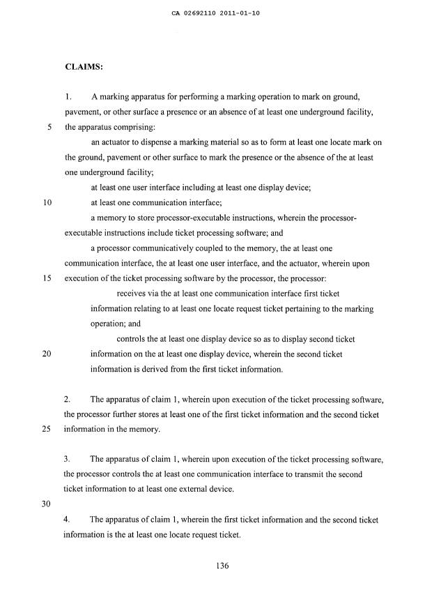 Document de brevet canadien 2692110. Revendications 20110110. Image 1 de 57
