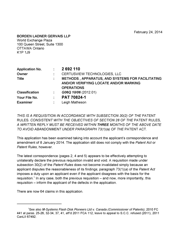 Document de brevet canadien 2692110. Poursuite-Amendment 20140224. Image 1 de 14