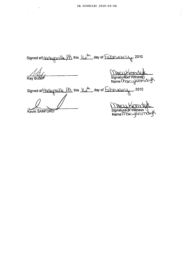 Document de brevet canadien 2692142. Cession 20100304. Image 4 de 4