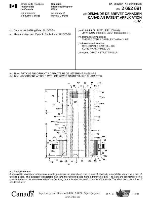Document de brevet canadien 2692891. Page couverture 20100428. Image 1 de 1
