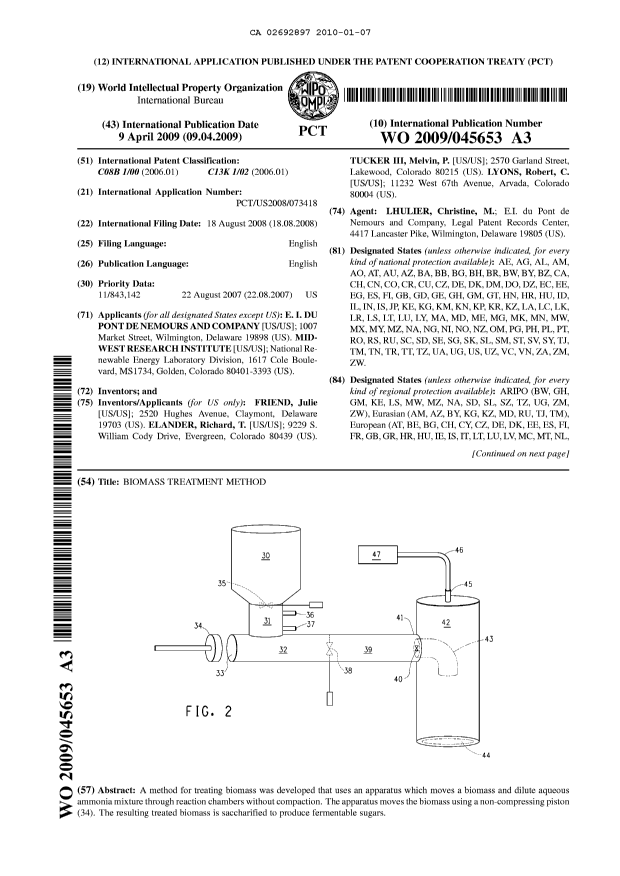 Document de brevet canadien 2692897. Abrégé 20091207. Image 1 de 2