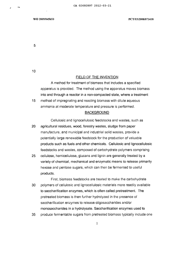 Document de brevet canadien 2692897. Description 20111221. Image 1 de 44