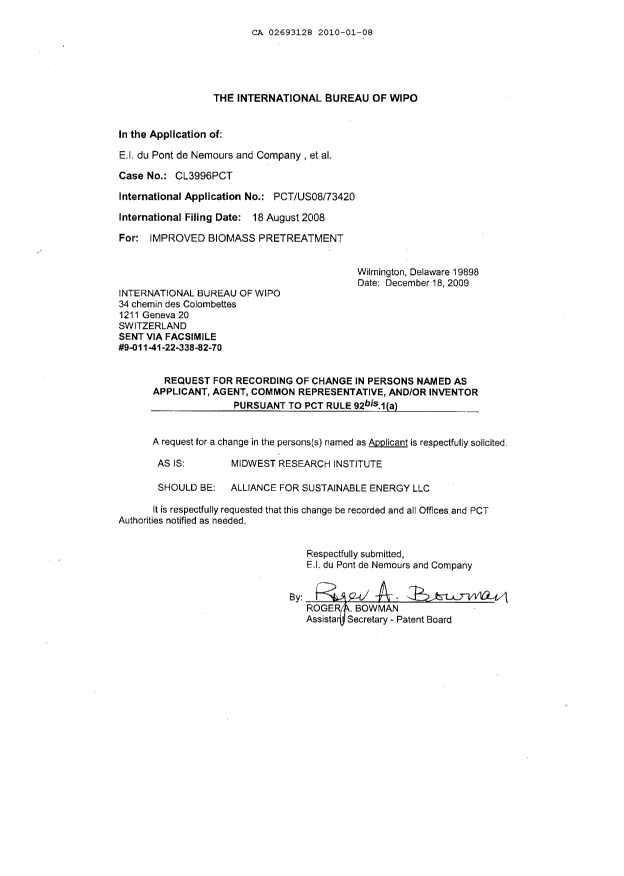 Document de brevet canadien 2693128. PCT 20091208. Image 1 de 4