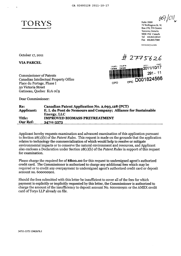 Canadian Patent Document 2693128. Prosecution-Amendment 20101217. Image 1 of 3