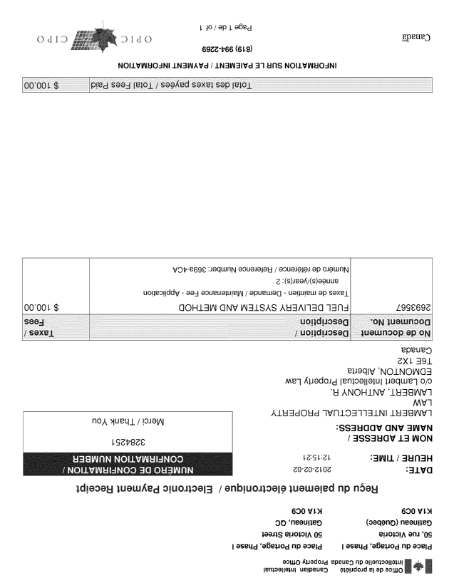 Document de brevet canadien 2693567. Taxes 20111202. Image 1 de 1