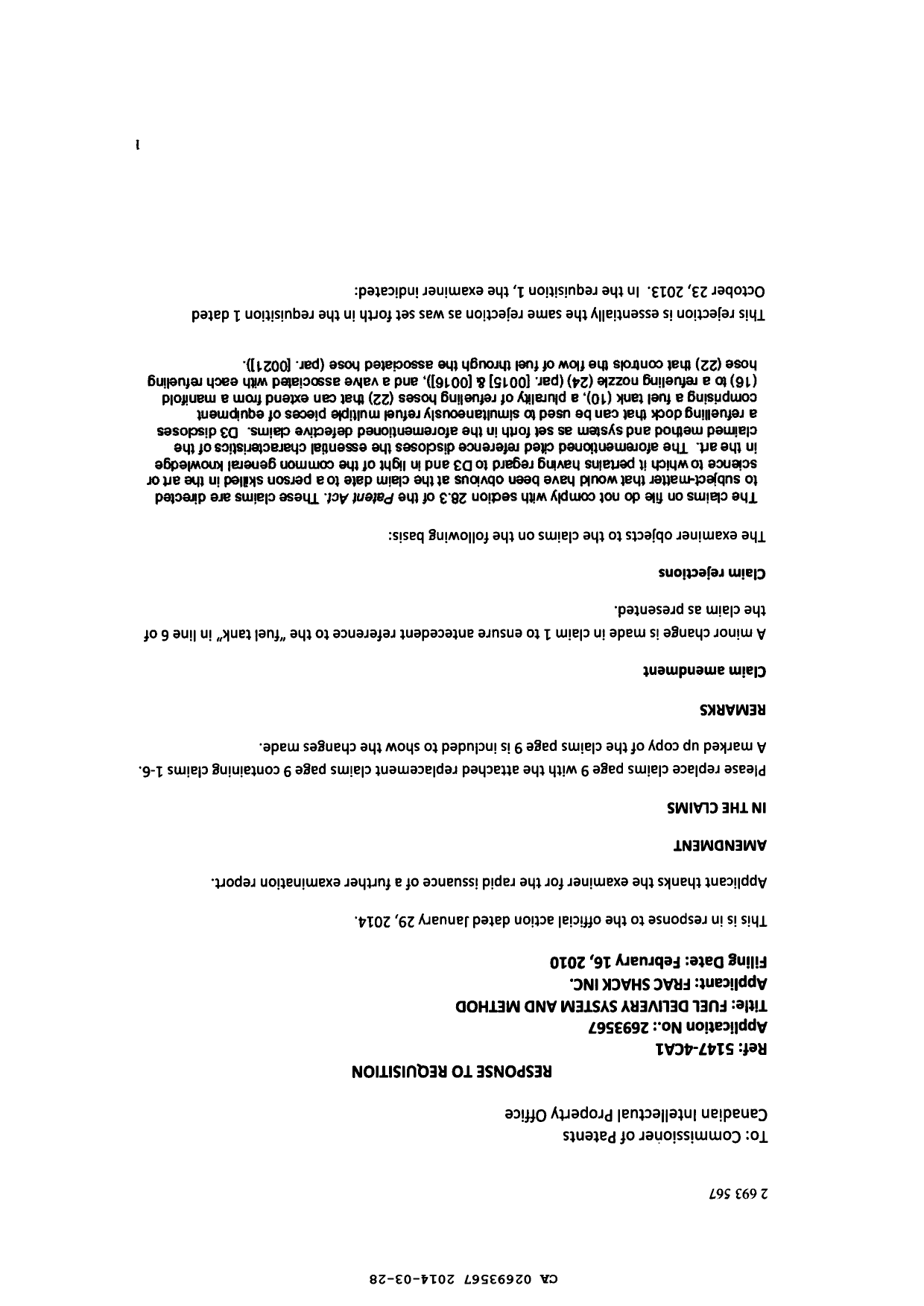Canadian Patent Document 2693567. Prosecution-Amendment 20131228. Image 2 of 6