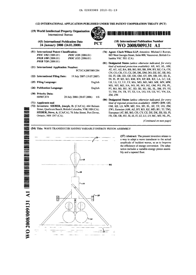 Document de brevet canadien 2693989. PCT 20091219. Image 1 de 4