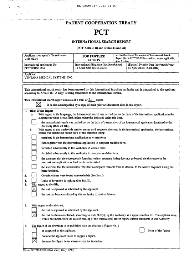 Canadian Patent Document 2695837. PCT 20101227. Image 1 of 4