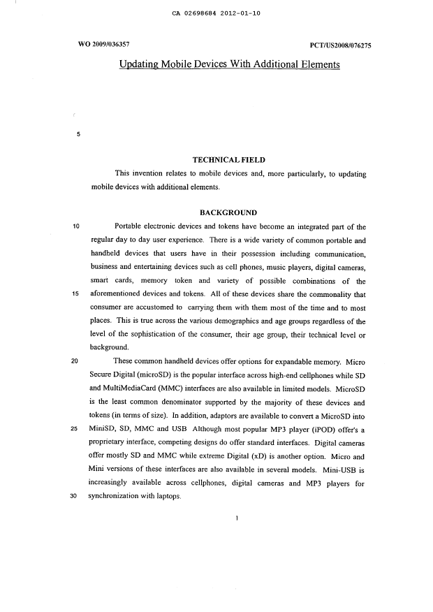 Document de brevet canadien 2698684. Description 20120110. Image 1 de 52
