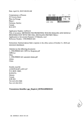 Canadian Patent Document 2699614. Amendment 20190424. Image 1 of 10